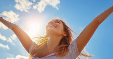 Happy and carefree woman