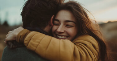 Woman looking grateful