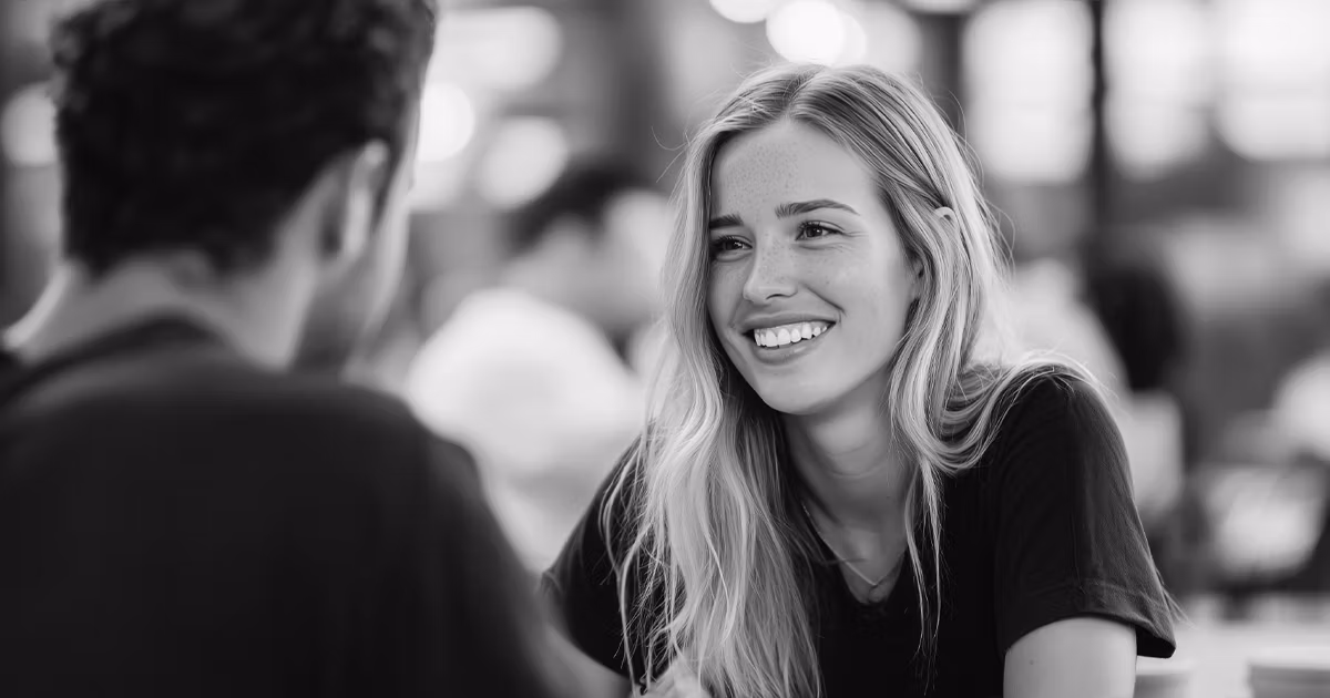 Two people in conversation