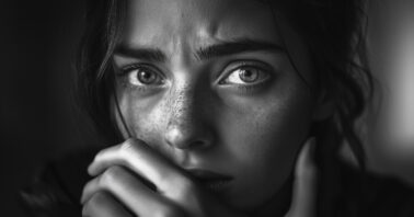 Woman looking anxious