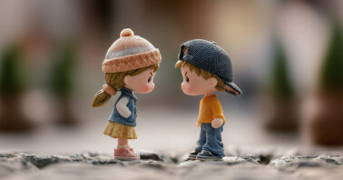 Figurine couple having a disagreement