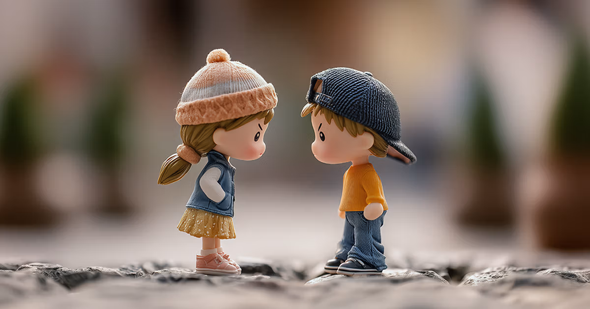 Figurine couple having a disagreement