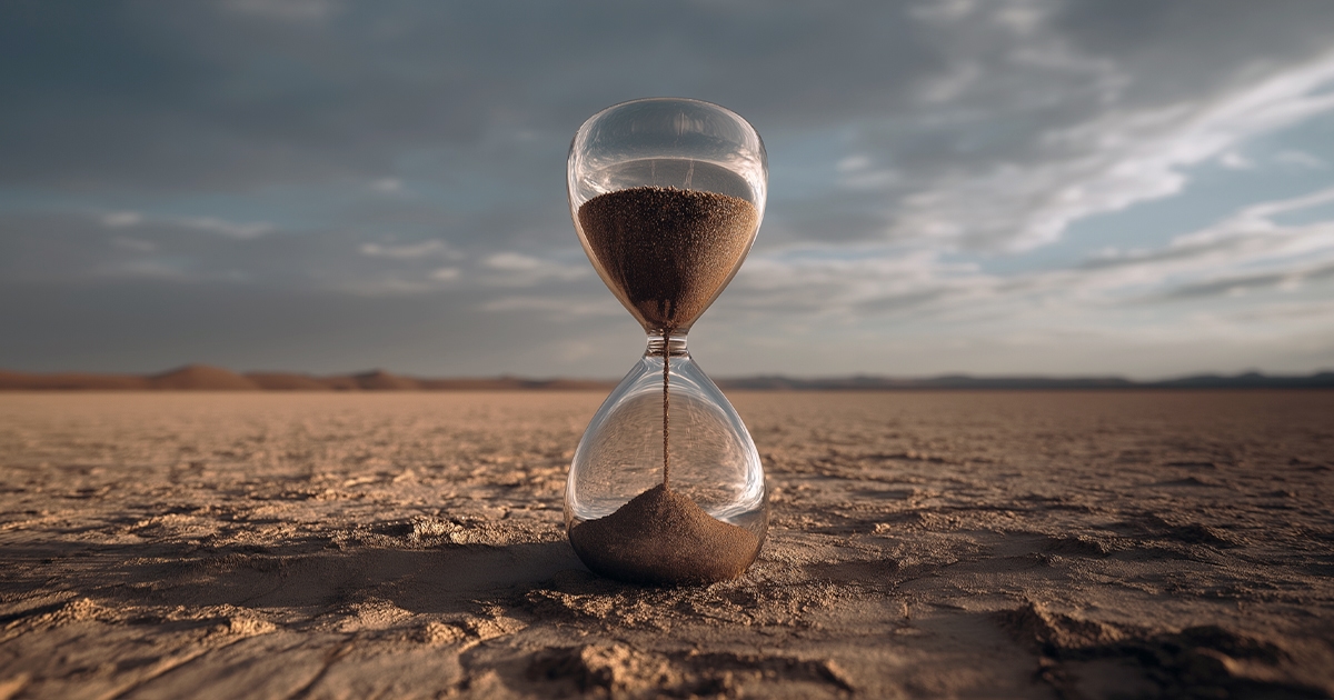 Hourglass in the desert
