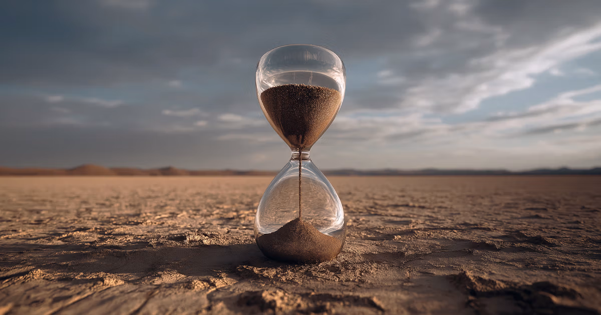 Hourglass in the desert