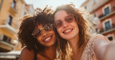 Selfie of two friends