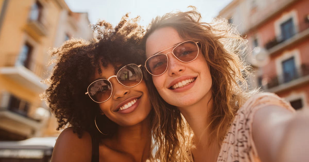 Selfie of two friends