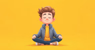 Illustration of a man sitting legs crossed on the floor