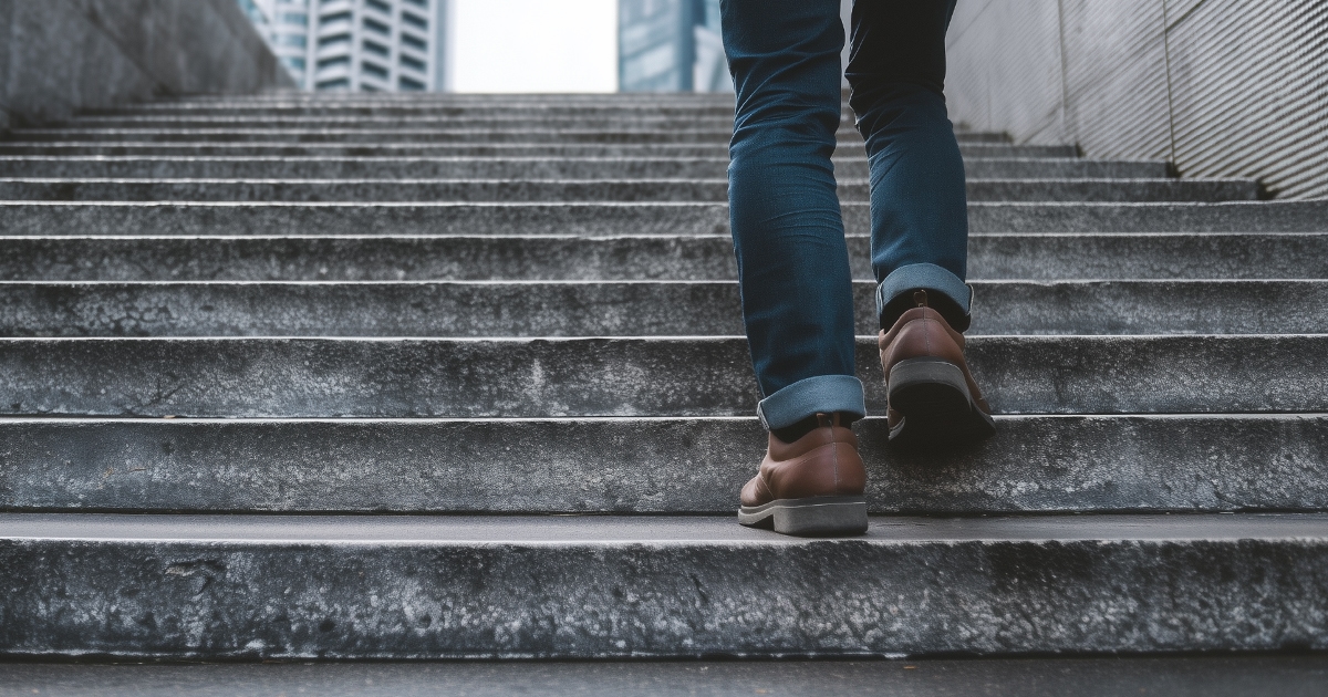 Walking up steps
