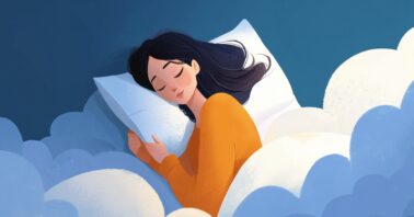 Woman sleeping soundly illustration