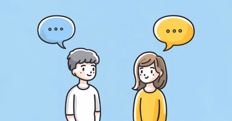 Two people in conversation