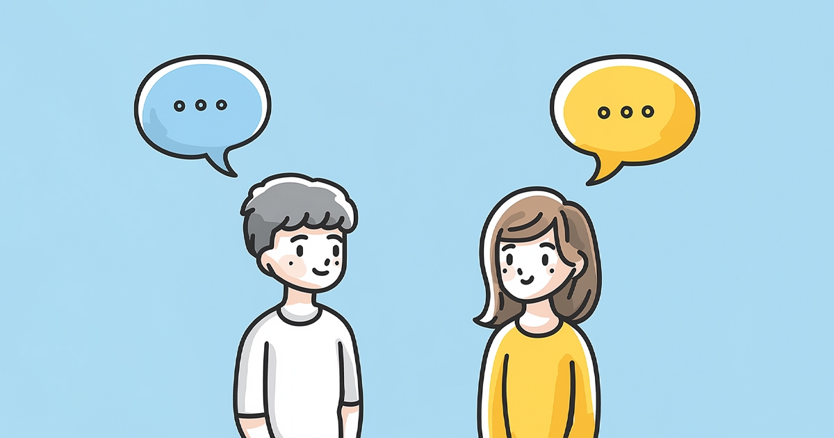 Two people in conversation