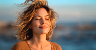 Woman feeling happy in the moment