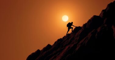 Mountain climber silhouette