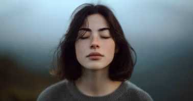 Woman having a gentle moment