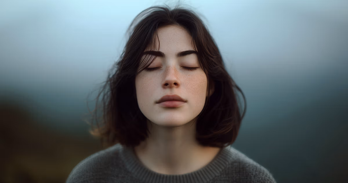 Woman having a gentle moment