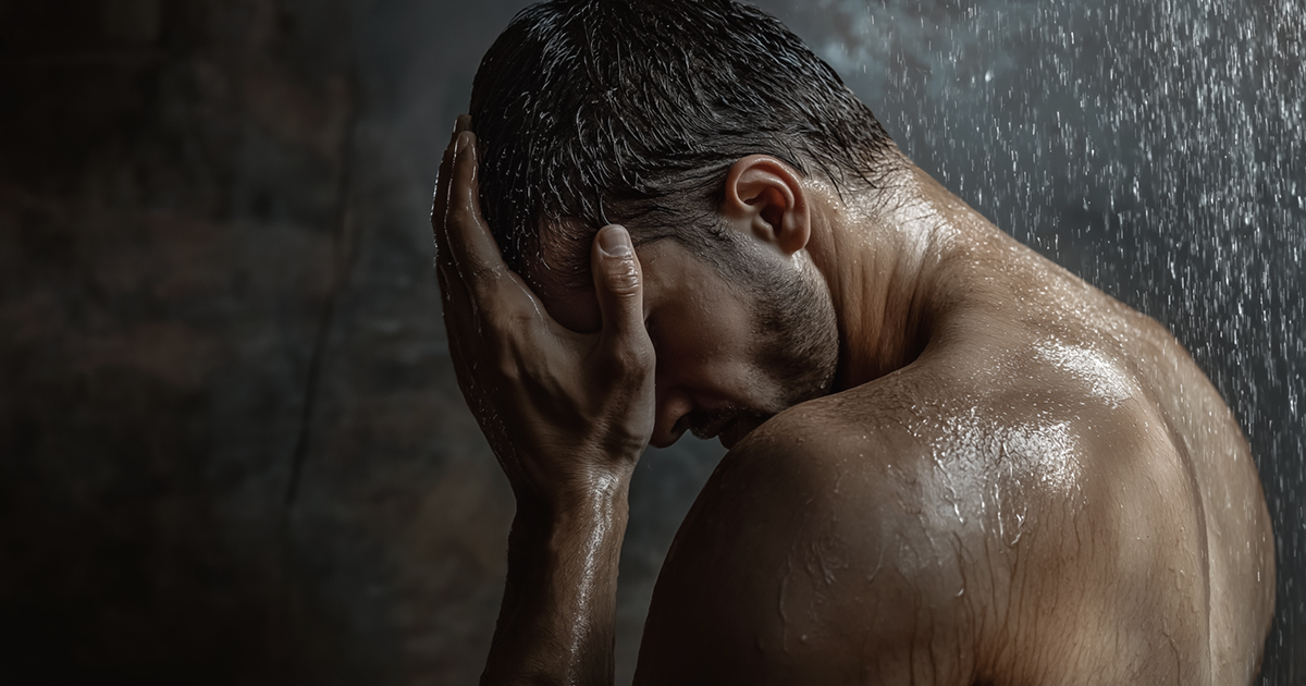 Man embracing discomfort