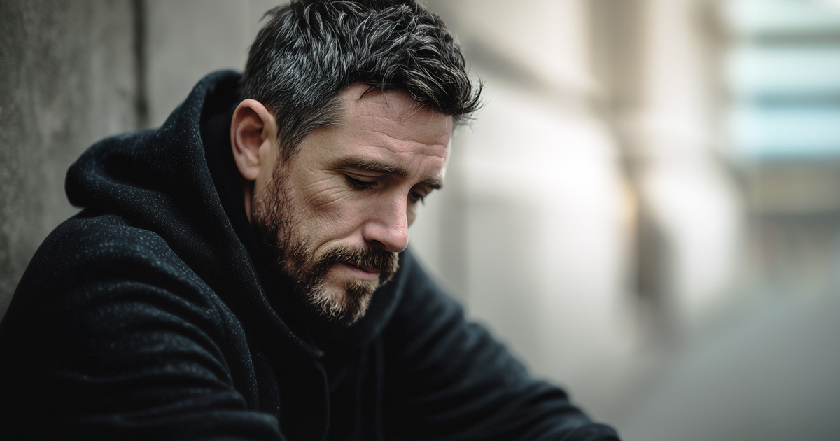 Man looking defeated