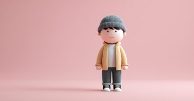 Man standing alone with a sad face