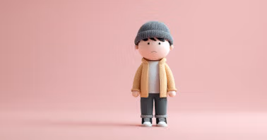 Man standing alone with a sad face