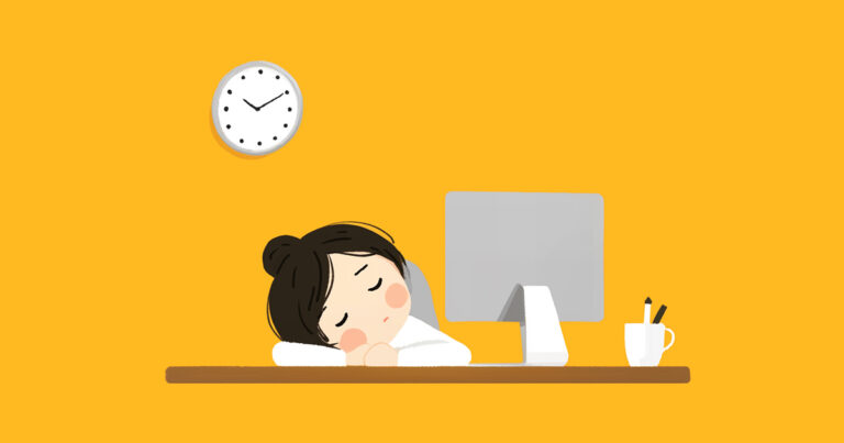 Woman procrastinating