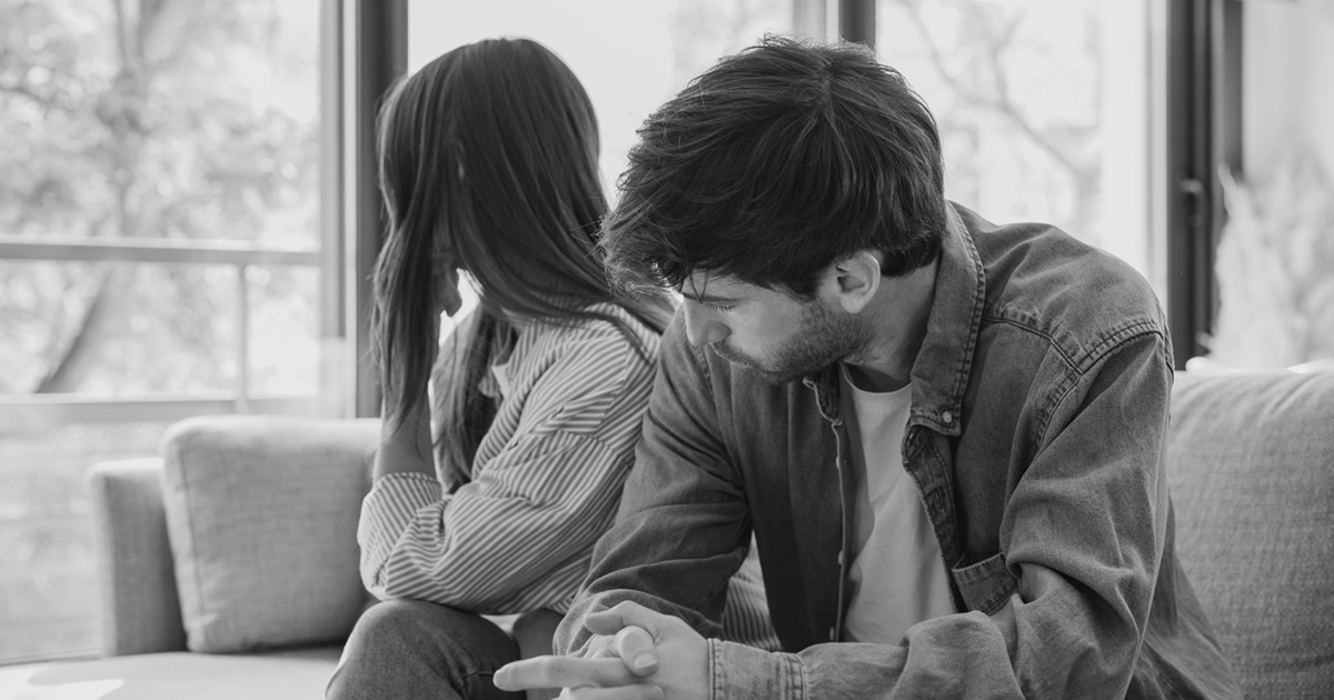 Couple having a difficult conversation