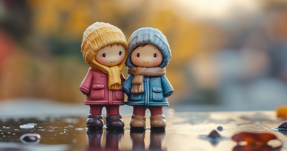 Figurines of two friends