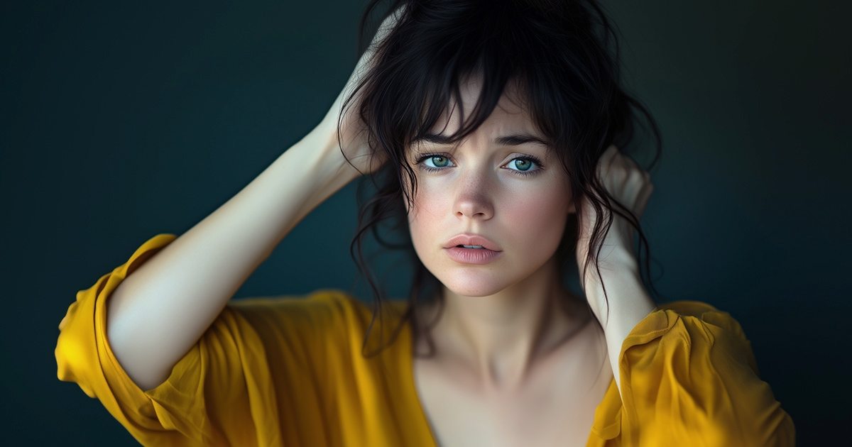 Woman looking troubled