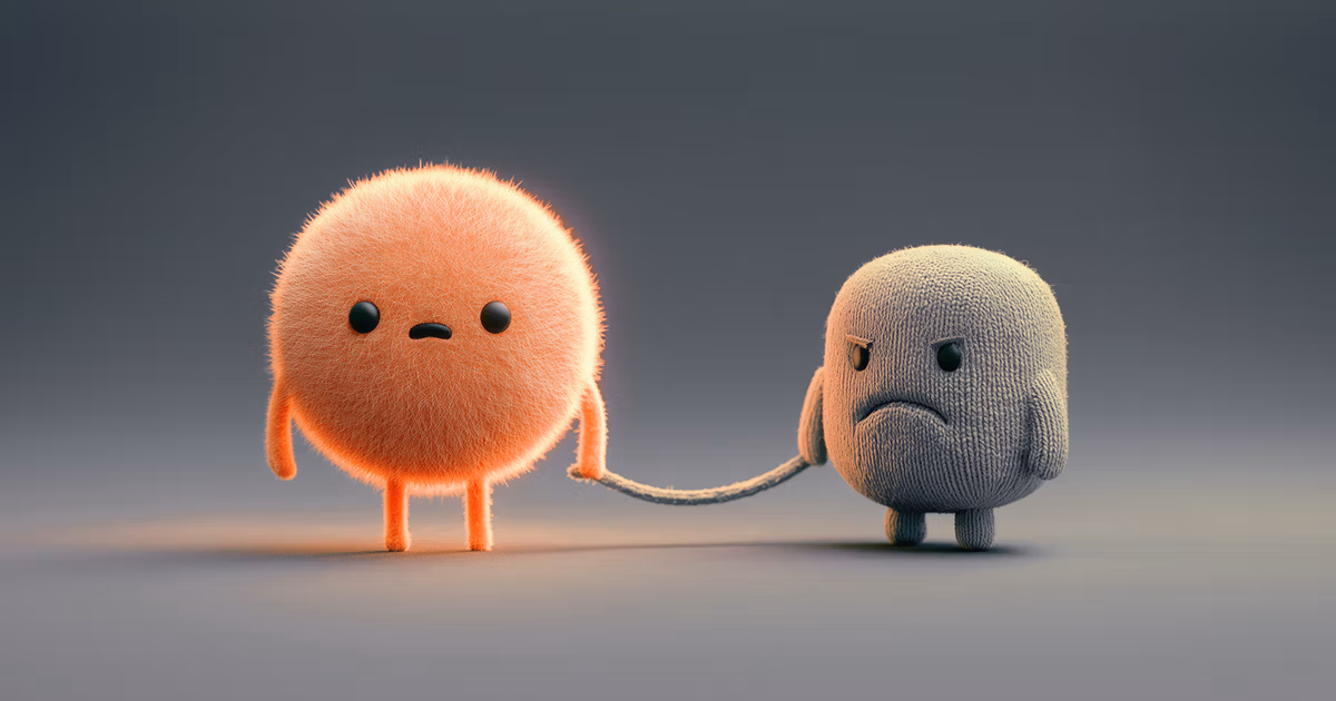 Representing positivity being held back by negativity