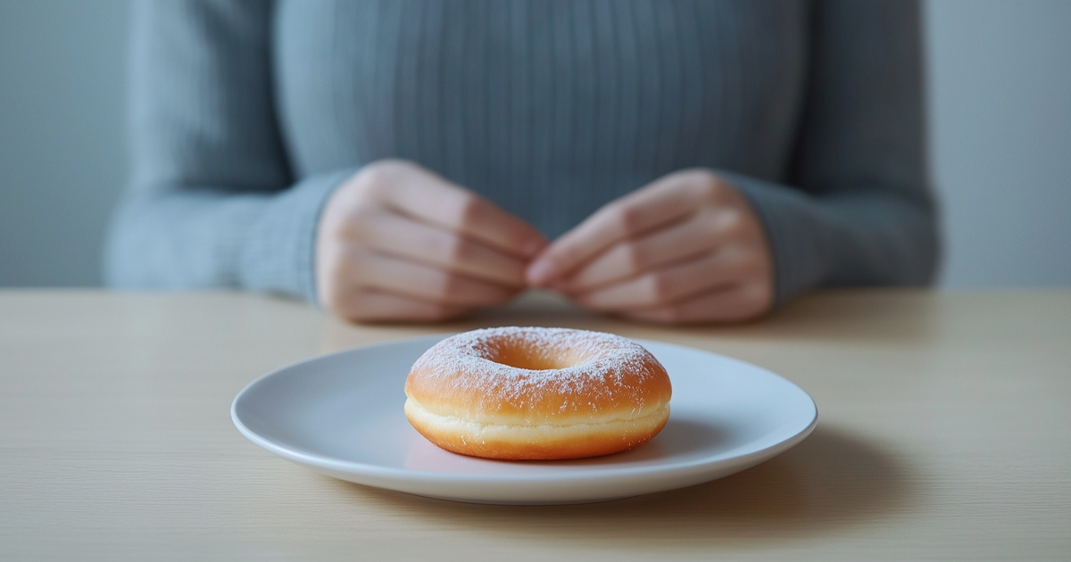 Doughnut on a plate