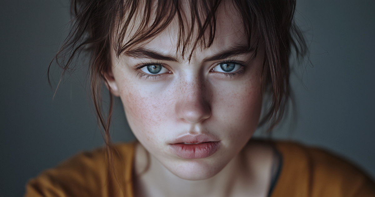 Inwardly angry woman