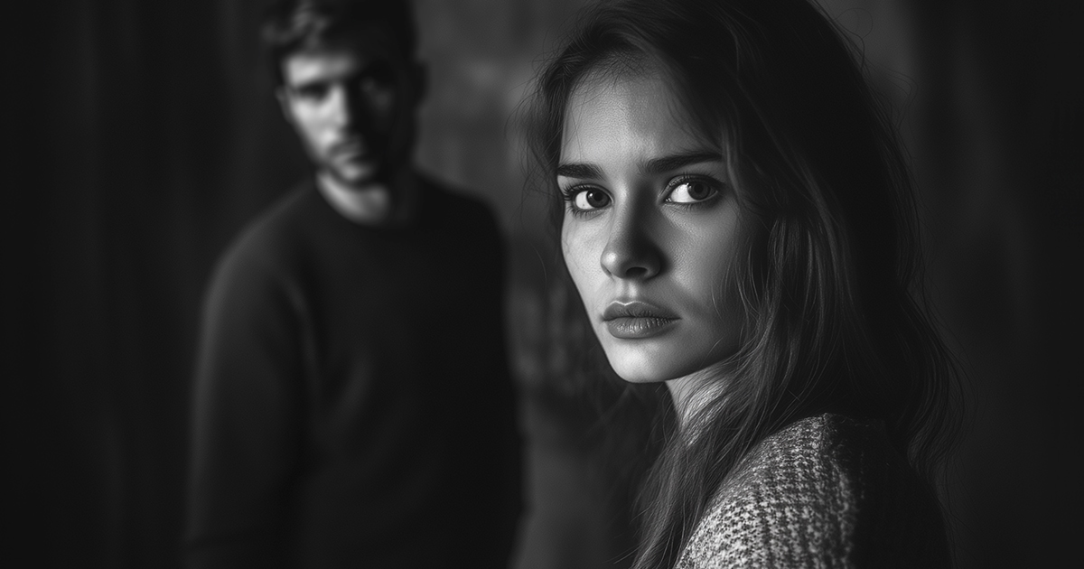 Woman looking vulnerable