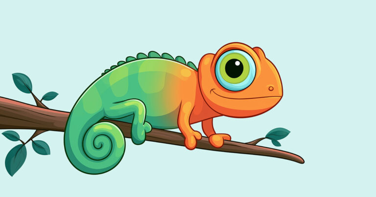 Chameleon changing colour