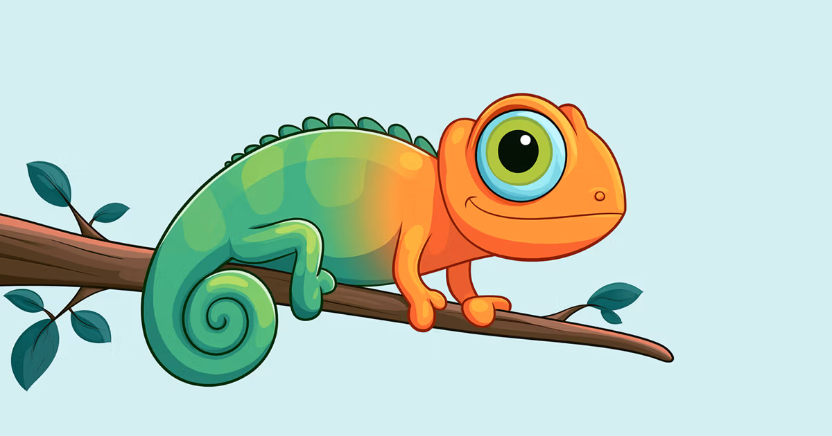Chameleon changing colour