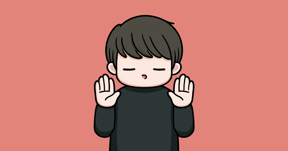 Person signalling no with their hands