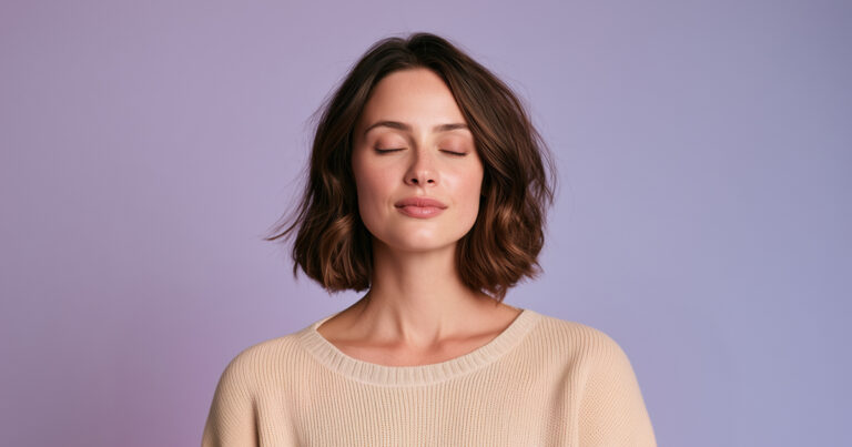 Woman having a quiet moment