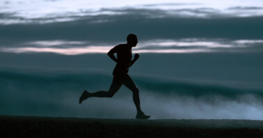 Silhouette of a man running