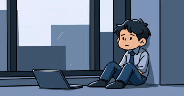 Having a reflective moment at the office